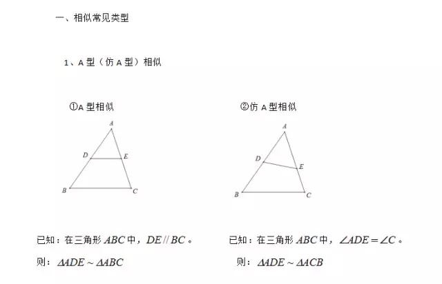 相似三角形必考知识以及常见结论，你掌握了吗？