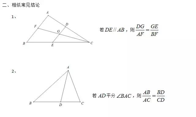 相似三角形必考知识以及常见结论，你掌握了吗？