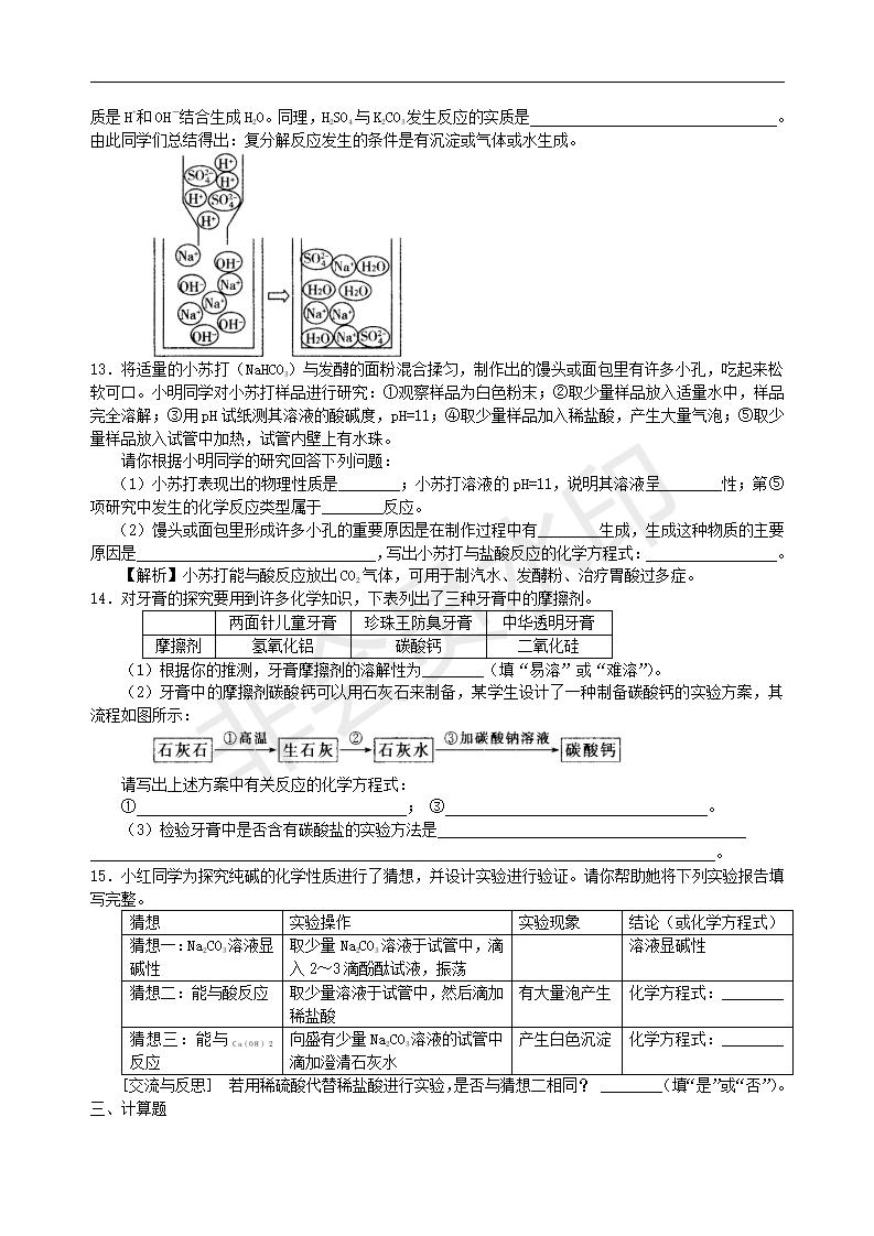 中考化学总复习：盐 化学肥料（基础） 巩固练习