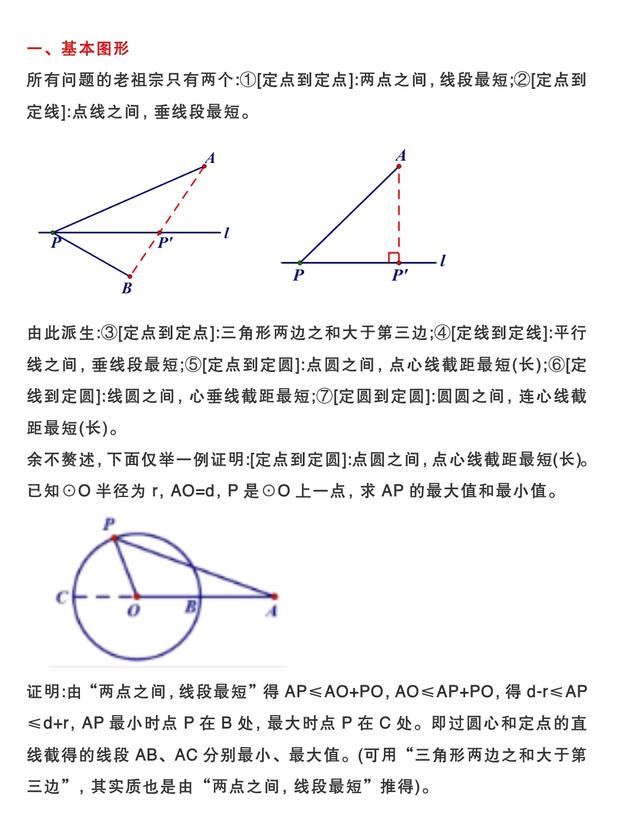 中考数学最全最值问题，吃透这份资料，最值问题不再是难点