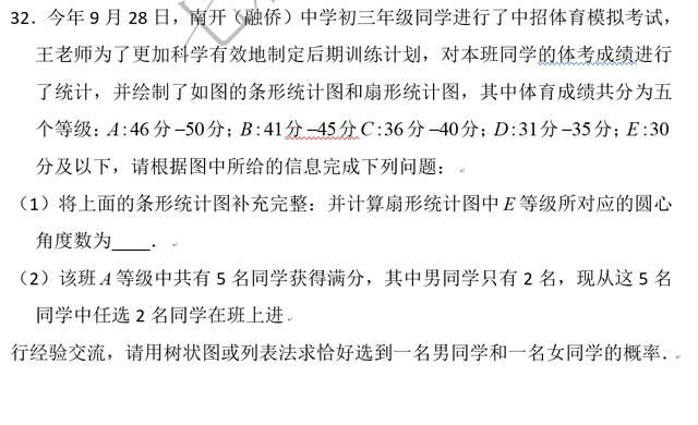 九年级期末模拟试题——难度偏大，挑战压轴题，搞定压轴题！