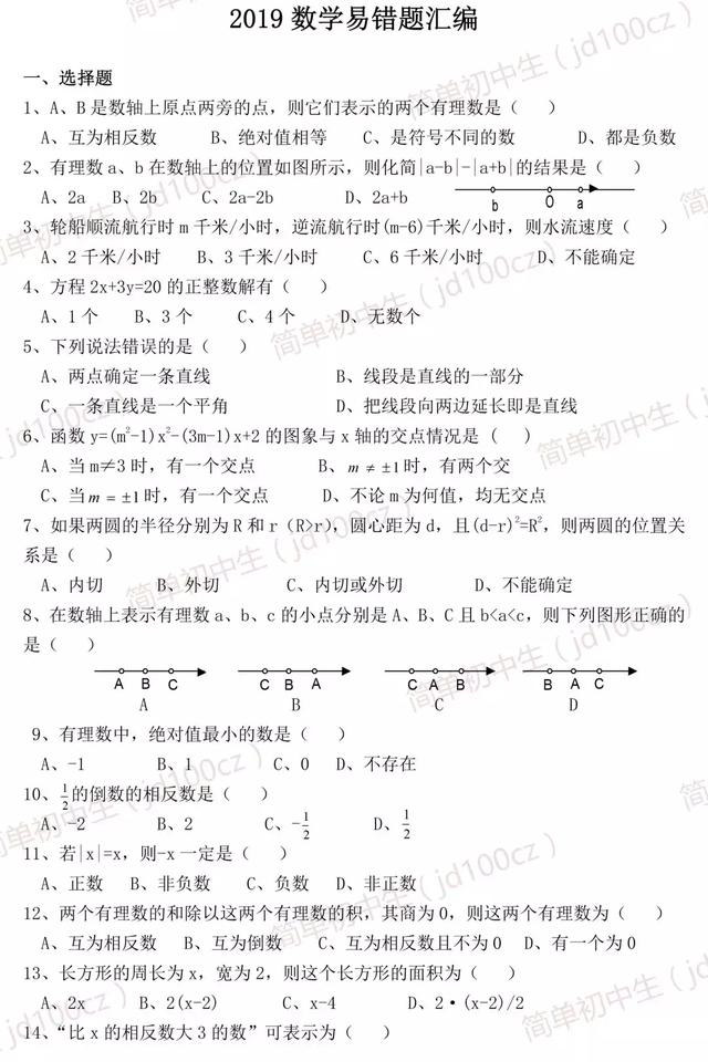 从500套数学试卷中，精选了177道易错题，快来看看