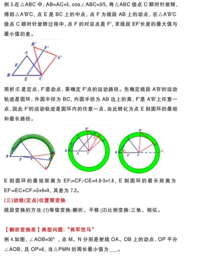 中考数学最全最值问题，吃透这份资料，最值问题不再是难点