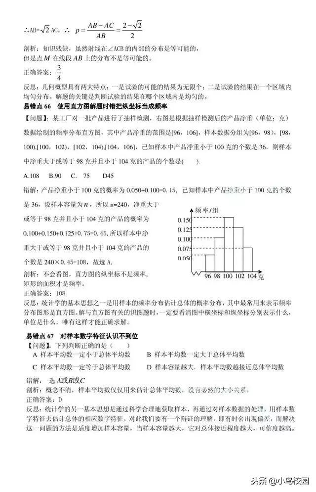 高考数学这七十个易错点提起注意，你至少还能提高二十分！