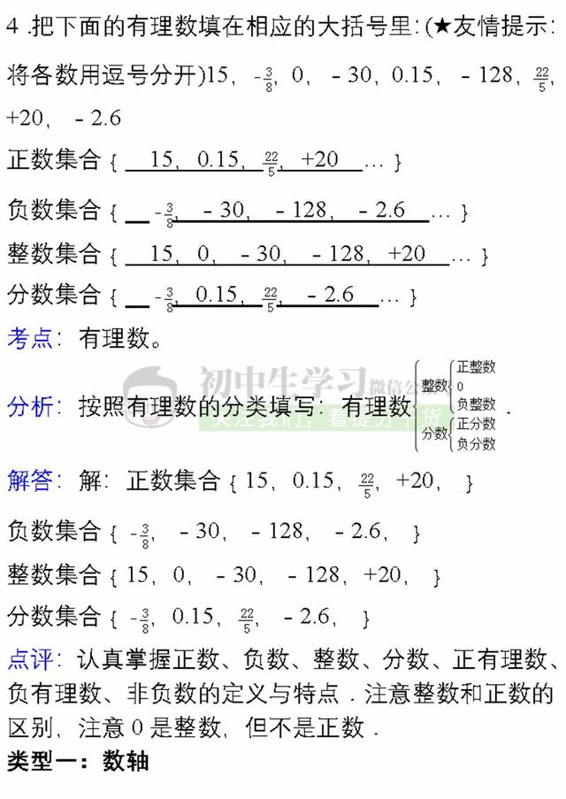 七年级上册数学各章节易错题详解汇总，期末避免再出错