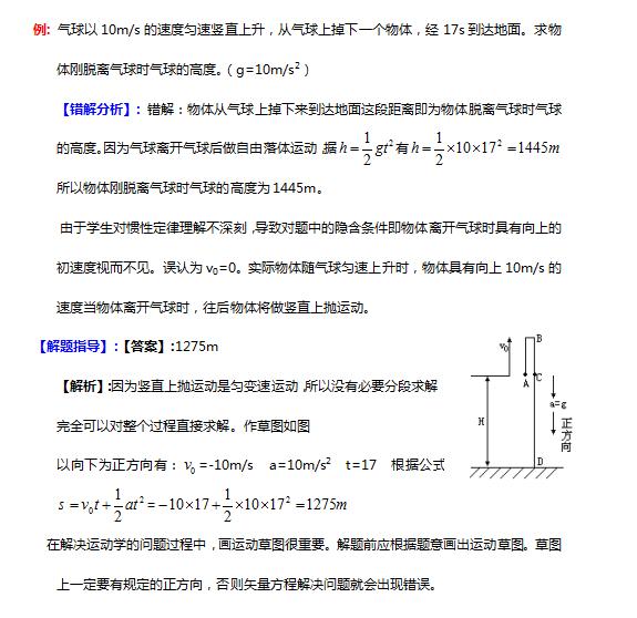 学霸整理：高考物理易错题解法大全，（附答案解析及例题）