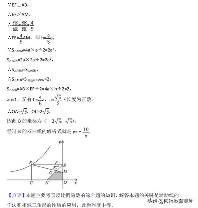 九年级反比例函数常考题型及提高题型（含详细解析）！