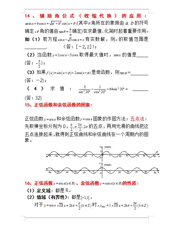 高中：三角函数专题，重点题型解题技巧汇总，寒假自学补薄弱环节