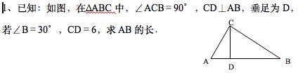 九年级数学期末复习解直角三角形经典例题（附答案）