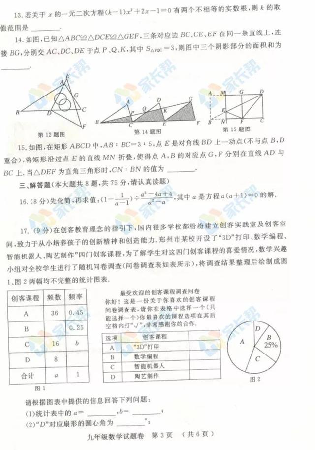 2019年郑州初三一模语文、历史、物理和化学试卷及答案！