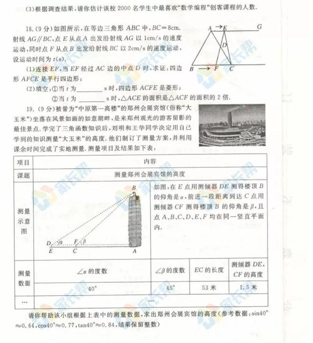 2019年郑州初三一模语文、历史、物理和化学试卷及答案！