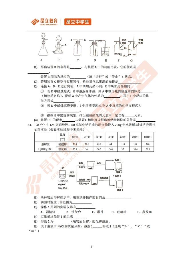 「首发」2019届杨浦区初三一模化学试卷+答案