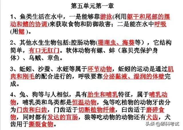 初中生物各单元所有知识点汇总，很全面，收藏好！