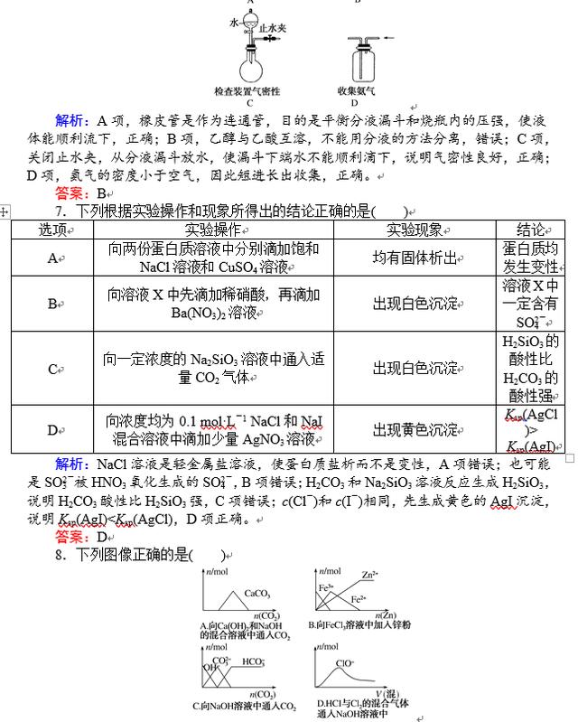 最全版！高中化学基础考点检测重要题集，帮孩子打印