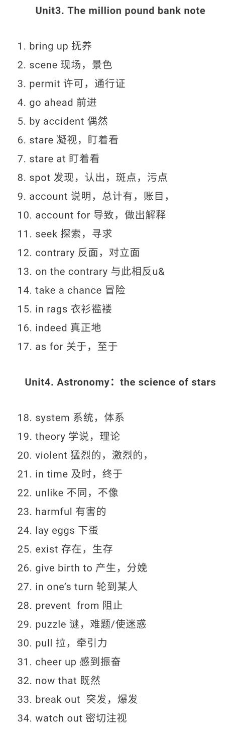 高中英语必修1~选修8重点单词短语大汇总！