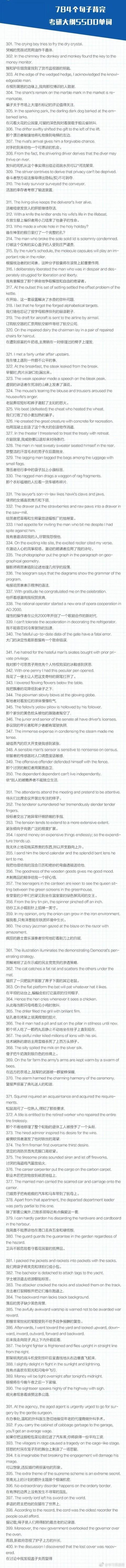 实用英语-784个句子背完考研大纲5500词！
