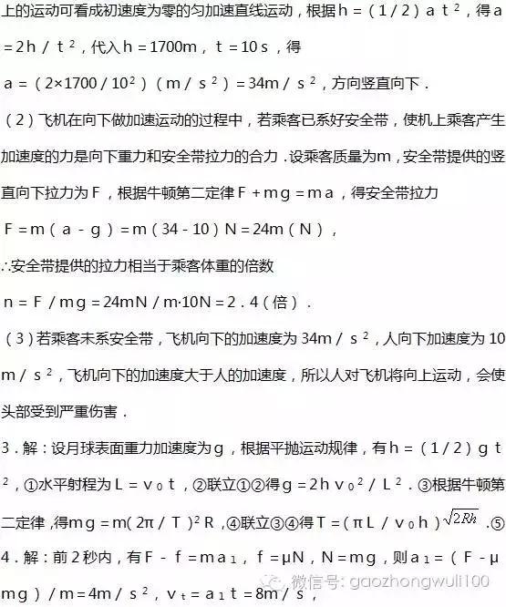 高中物理力学经典49道练习题，速速拿去刷，不谢！