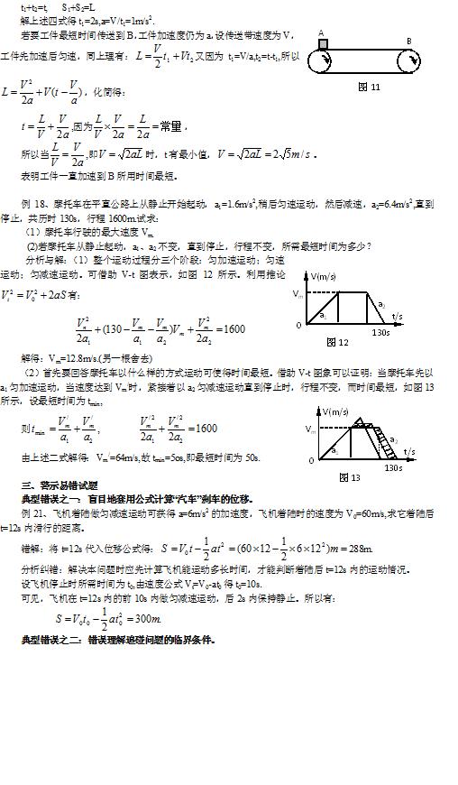 高中物理典型问题分析一：直线运动