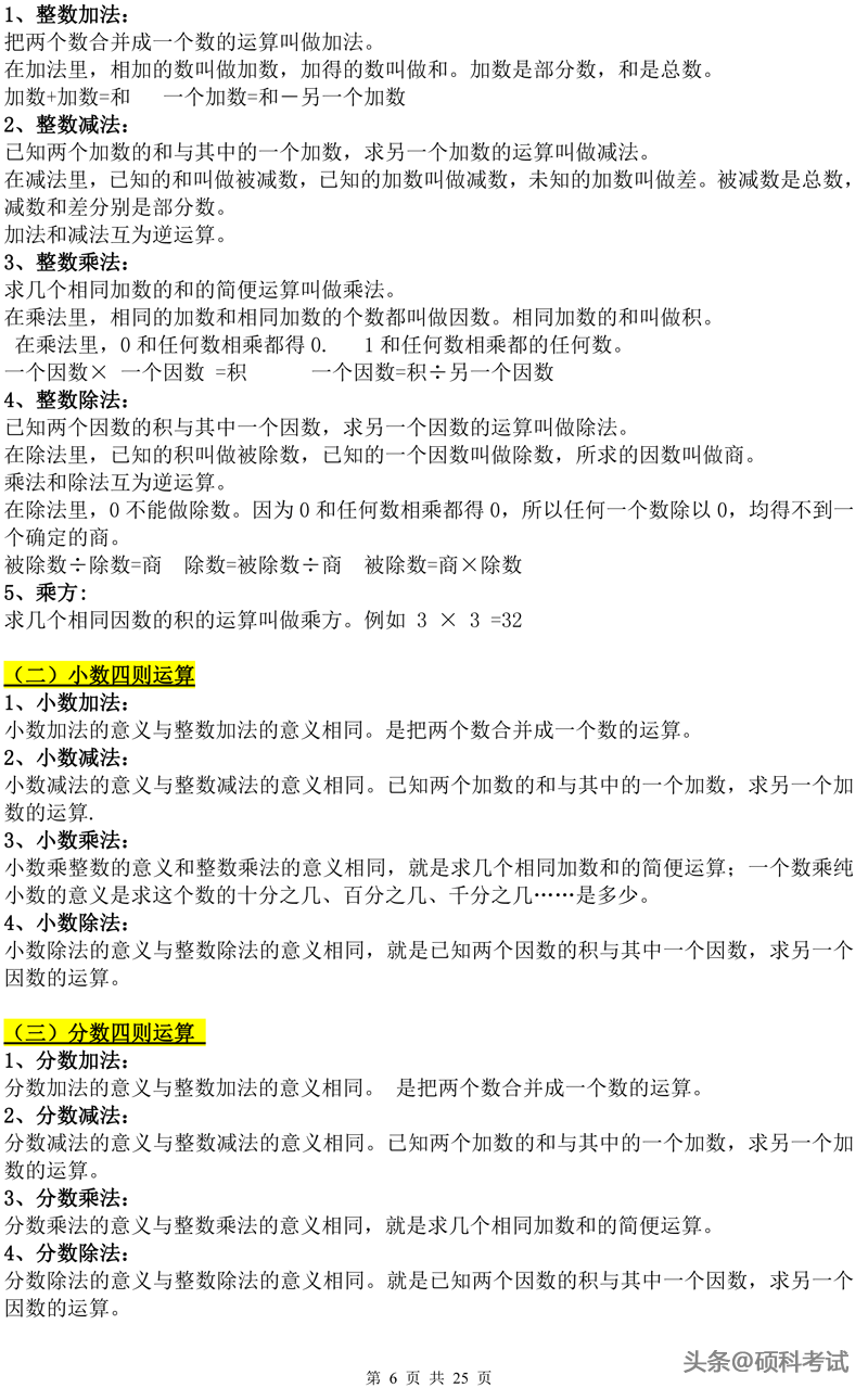 小学数学知识点归纳汇总，升学考试提分利器（超详细）收藏好