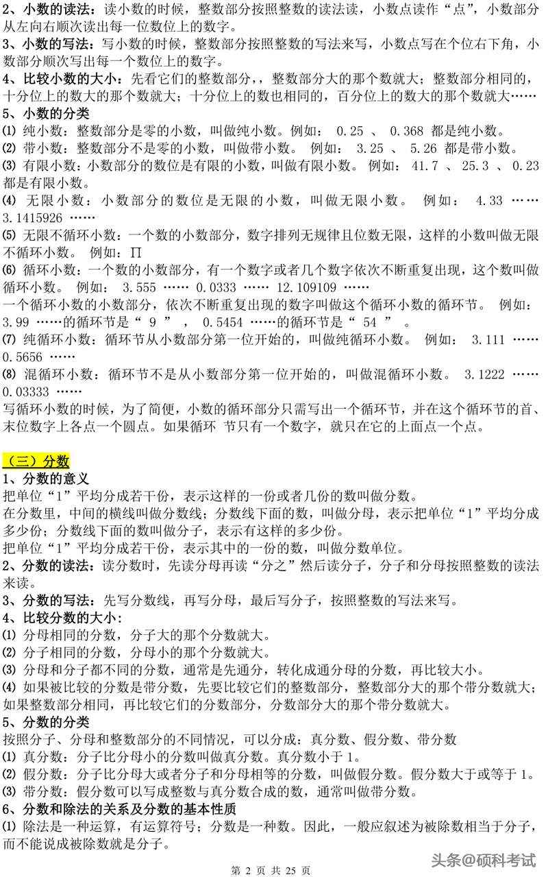 小学数学知识点归纳汇总，升学考试提分利器（超详细）收藏好