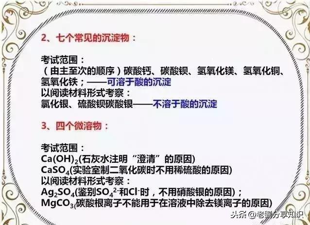 中考化学：关于酸、碱、盐的考点已整理，速收！