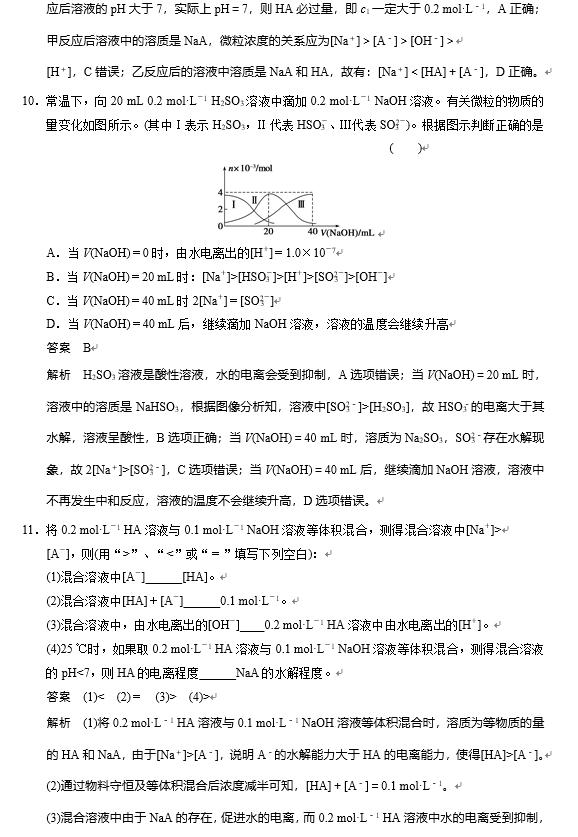 高中化学必考清单：溶液离子浓度综合题精讲