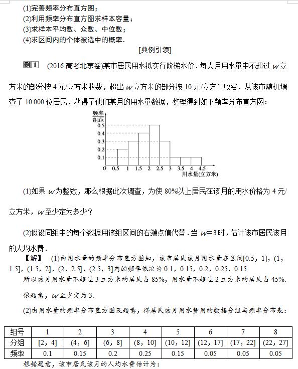 高中数学一对一辅导资料——用样本估计总体的相关问题，必藏！