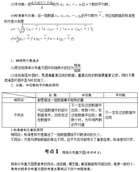 高中数学一对一辅导资料——用样本估计总体的相关问题，必藏！