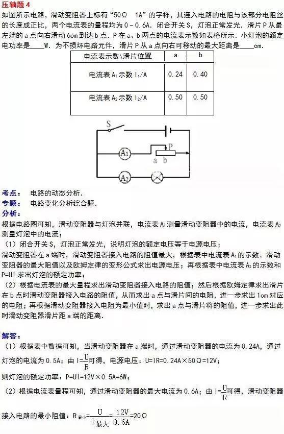 中考物理经典10大压轴题演练，为中考助力！