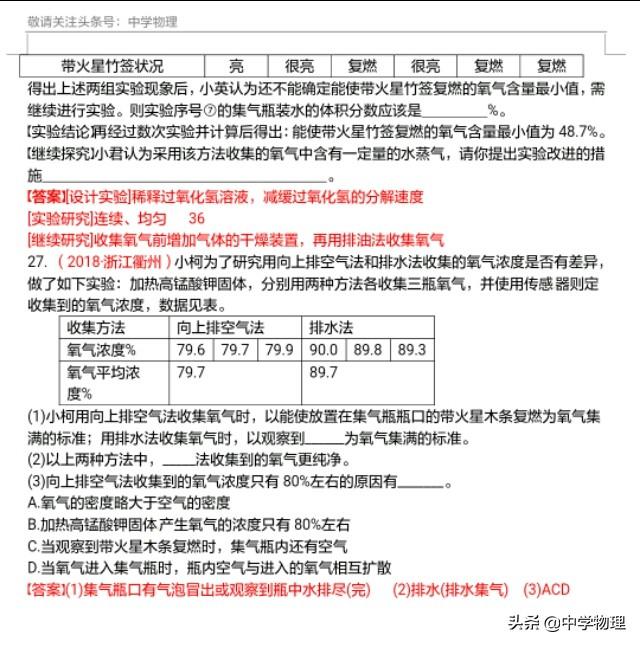 中考化学真题分类汇编！考点2——氧气的性质与制备！