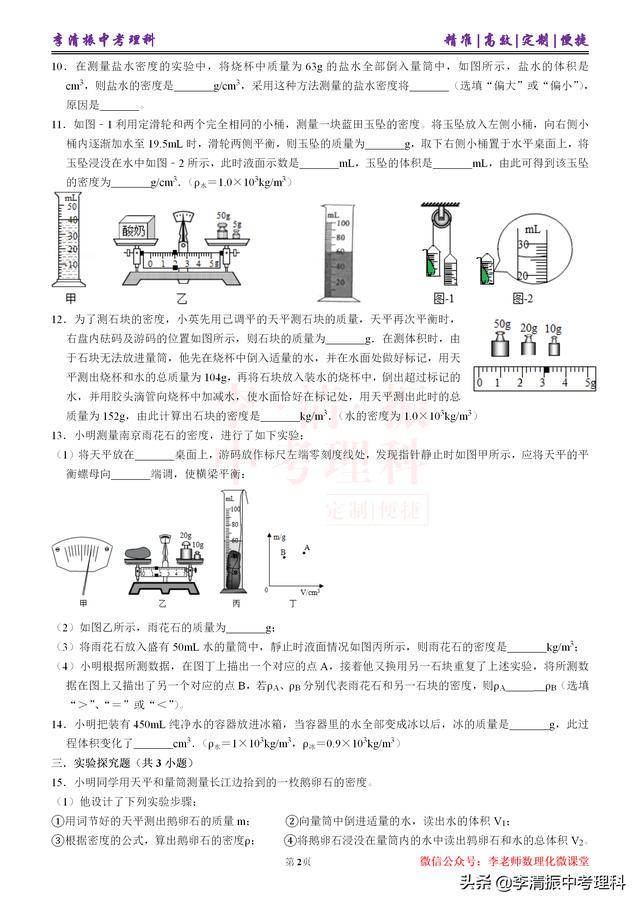 这20道提优题涵盖初中物理《密度知识的运用》常考题型，真心推荐