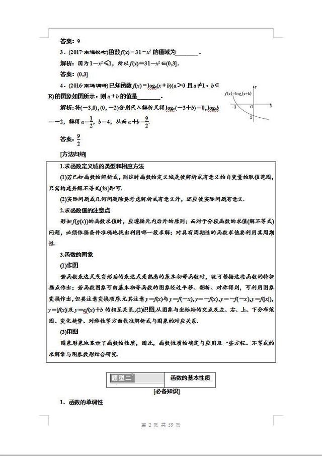 高中（数学）专项五：函数知识清单+相关问题，题组演练！