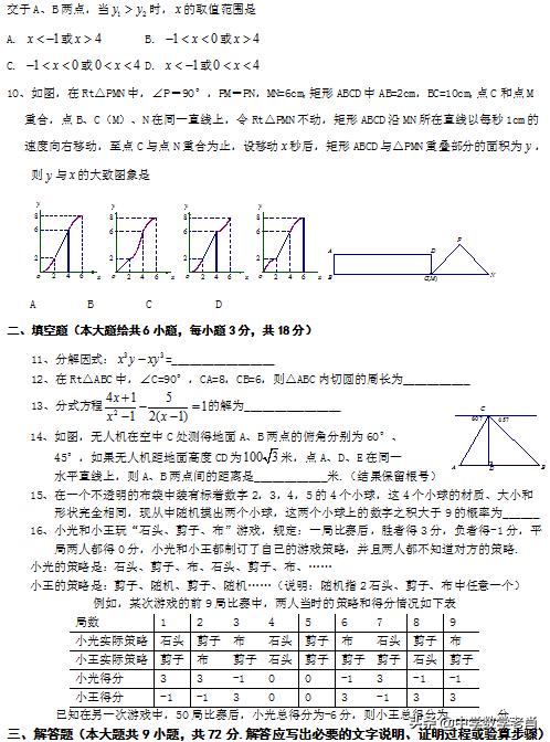 2018年湖北省黄石市中考数学真题试卷