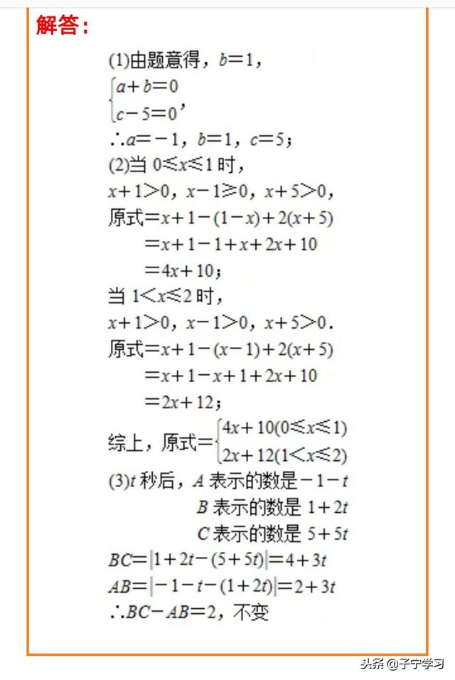 「初中数学」零点分段法破解动点问题