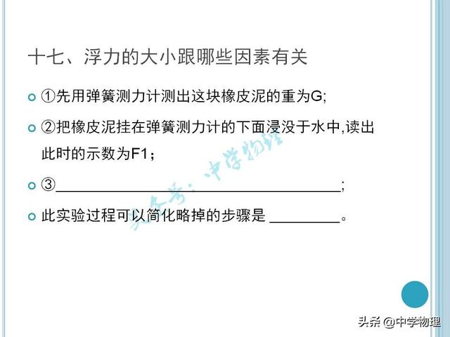 中考物理必考实验考点汇总！《浮力的大小跟哪些因素有关》