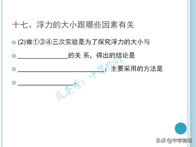 中考物理必考实验考点汇总！《浮力的大小跟哪些因素有关》