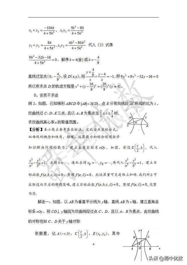 【干货】圆锥曲线解题技巧和方法综合