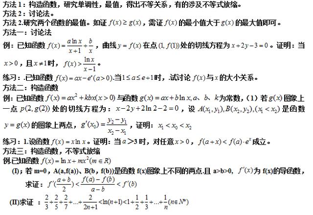 高考数学自救指南，导数题型及解题方法，这些方法看了就见效！