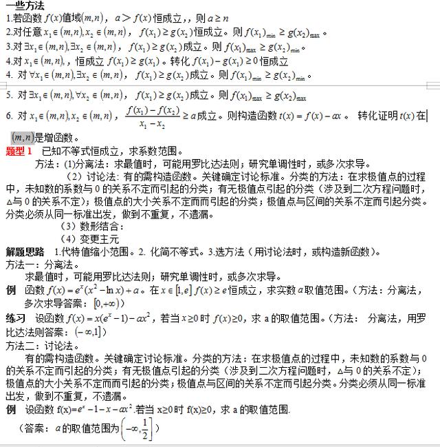 高考数学自救指南，导数题型及解题方法，这些方法看了就见效！