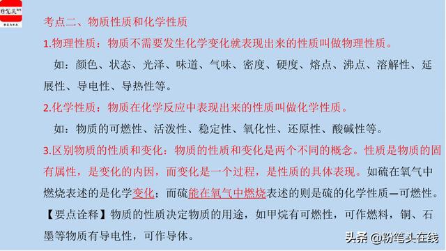 初中化学中考必会知识要点归纳，干货精选，易学易记