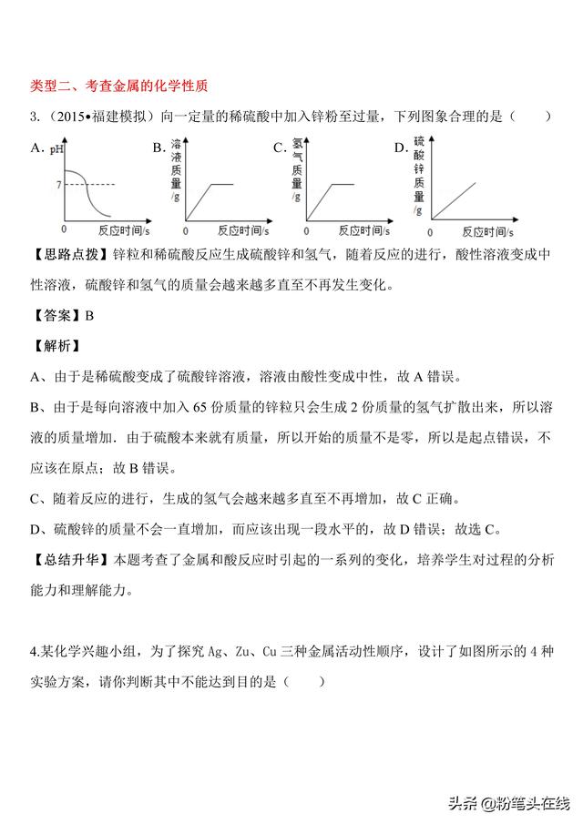 初中化学中考必会知识点归纳，易学易记-金属的性质