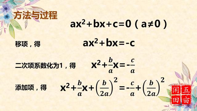 公式法解一元二次方程，配方法是推导公式法的关键！