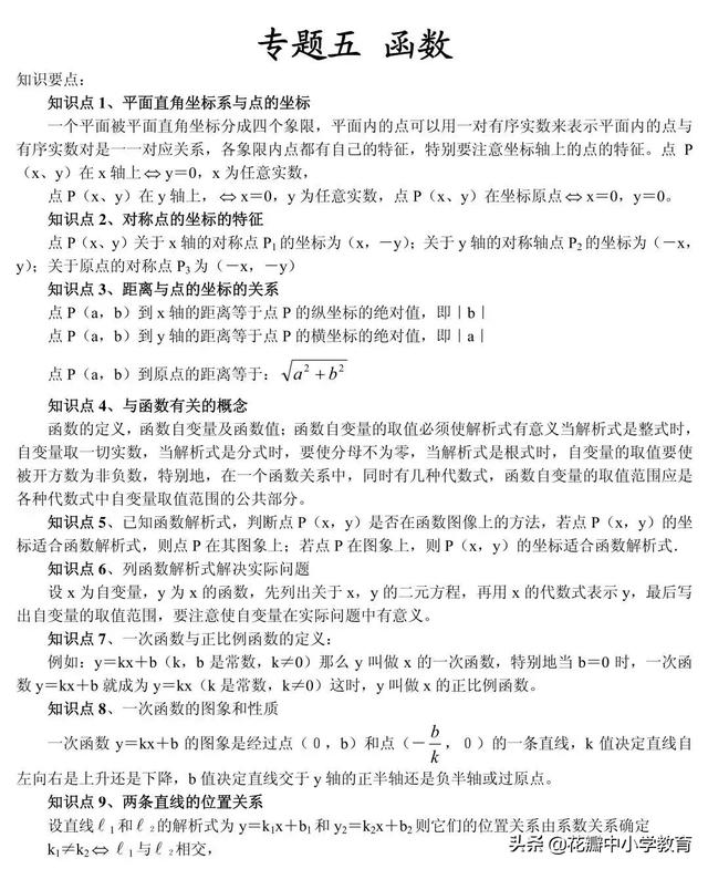 初中数学10大专题知识点精讲，重点难点全在这了