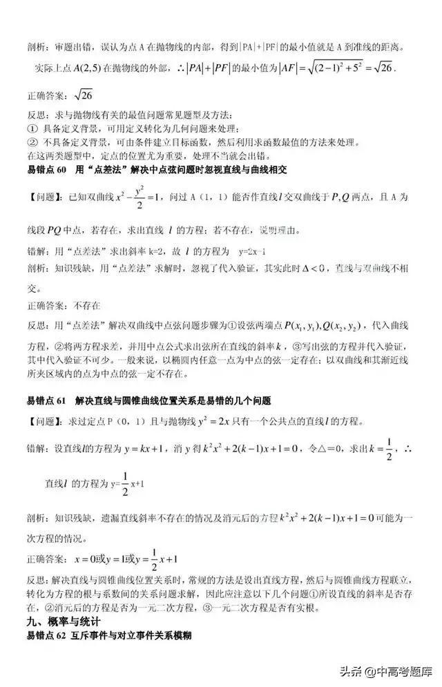 高考数学80个易错点、易错题全梳理，绝对干货！！