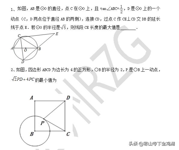 动点最值之选择填空（知识点全面）---初三党