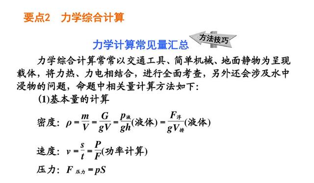 初中物理力学综合考查--力学综合计算