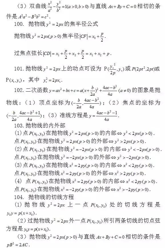 高中数学：常考结论203条，涵盖高中所有重点！