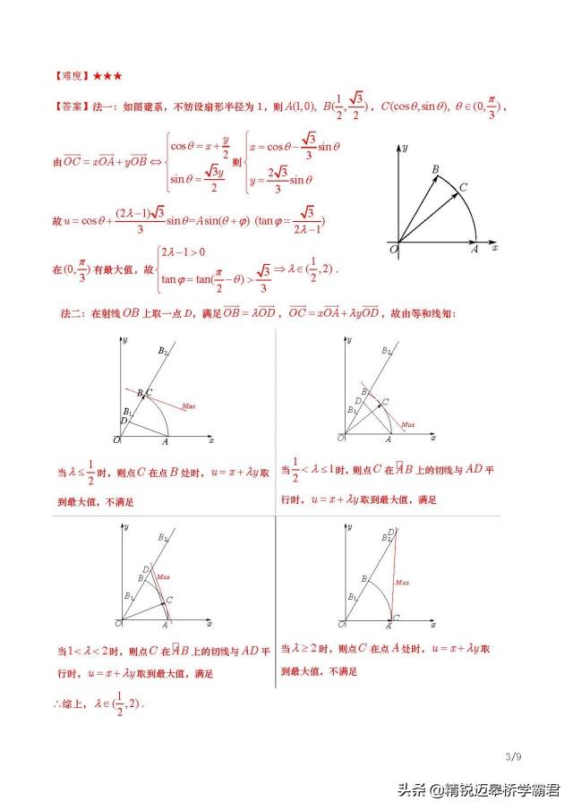 【数学】高三复习—平面向量方法补充