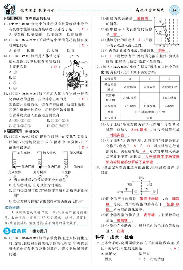 生物老师力荐：最新版七年级生物下册复习资料大全，期中考试必备