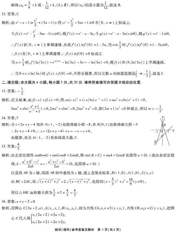 2019年省级名校联盟高三检测联考答案